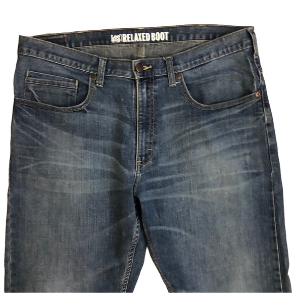 Lee Relaxed Bootcut Men’s Jeans Size 36 waist - distressed faded Western - Picture 4 of 16